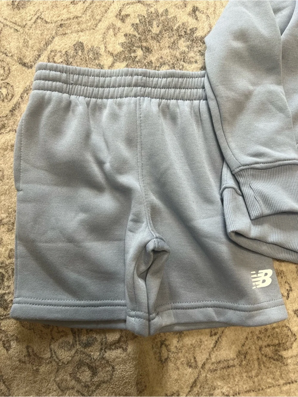 New Balance Blue Kids' Fleece Hoodie & Sweatshorts Set